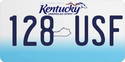 KY license plate 128USF