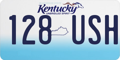 KY license plate 128USH