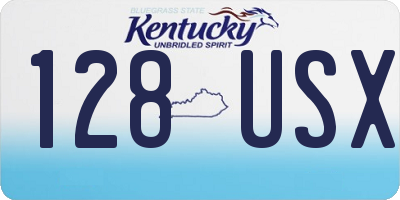 KY license plate 128USX