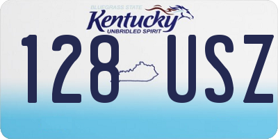 KY license plate 128USZ
