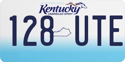KY license plate 128UTE