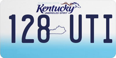 KY license plate 128UTI