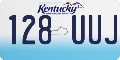 KY license plate 128UUJ