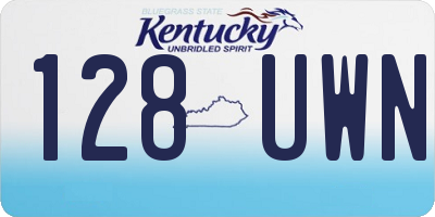 KY license plate 128UWN