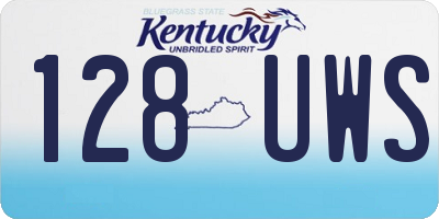 KY license plate 128UWS