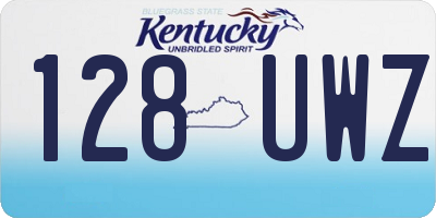 KY license plate 128UWZ