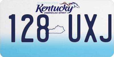 KY license plate 128UXJ