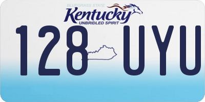 KY license plate 128UYU