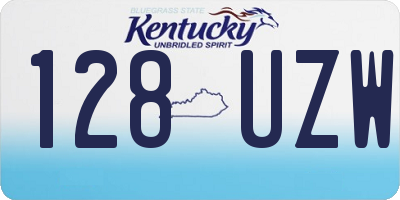 KY license plate 128UZW