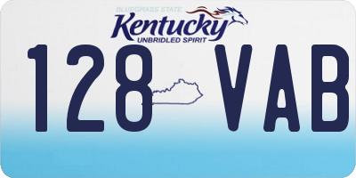 KY license plate 128VAB