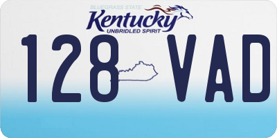 KY license plate 128VAD
