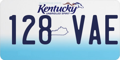 KY license plate 128VAE
