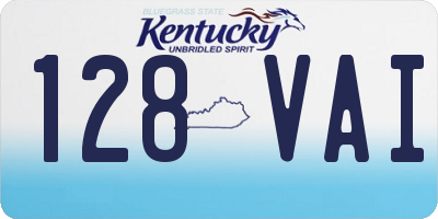 KY license plate 128VAI
