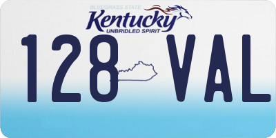 KY license plate 128VAL