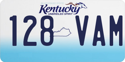 KY license plate 128VAM