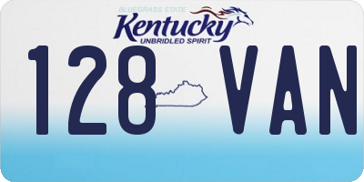 KY license plate 128VAN