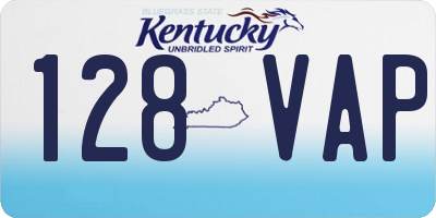 KY license plate 128VAP