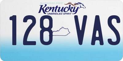 KY license plate 128VAS