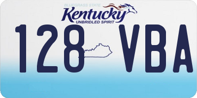 KY license plate 128VBA