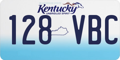 KY license plate 128VBC