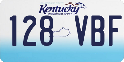 KY license plate 128VBF