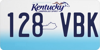 KY license plate 128VBK