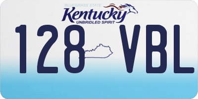 KY license plate 128VBL