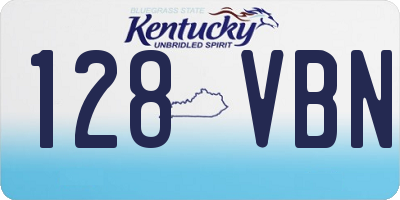 KY license plate 128VBN