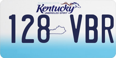 KY license plate 128VBR