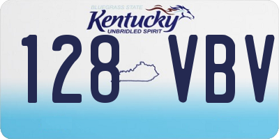 KY license plate 128VBV