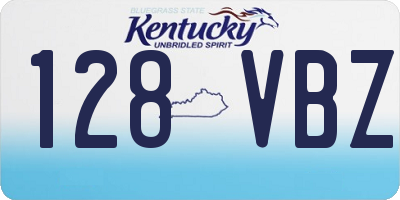 KY license plate 128VBZ