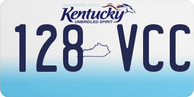 KY license plate 128VCC