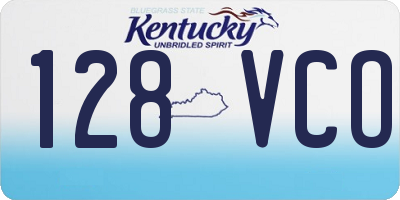 KY license plate 128VCO