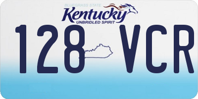 KY license plate 128VCR