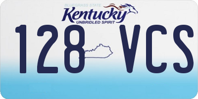 KY license plate 128VCS