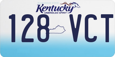 KY license plate 128VCT