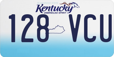 KY license plate 128VCU