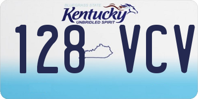KY license plate 128VCV