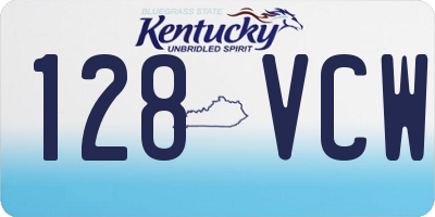 KY license plate 128VCW