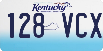 KY license plate 128VCX