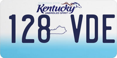 KY license plate 128VDE