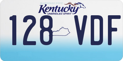 KY license plate 128VDF