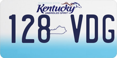 KY license plate 128VDG