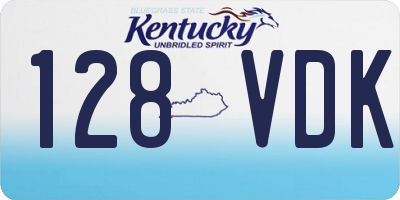 KY license plate 128VDK