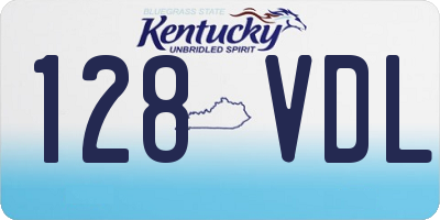 KY license plate 128VDL