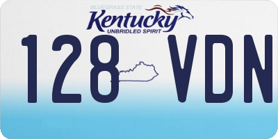 KY license plate 128VDN