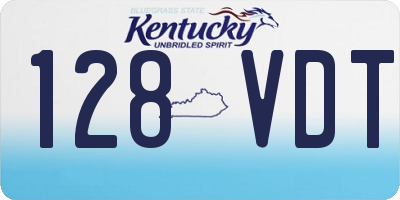 KY license plate 128VDT