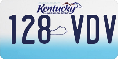 KY license plate 128VDV