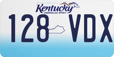 KY license plate 128VDX