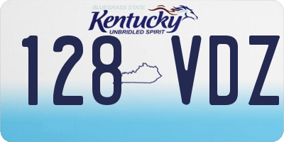 KY license plate 128VDZ